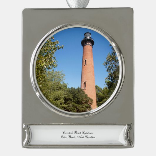 Currituck Beach Verzilverd Banner Ornament (Voorkant)