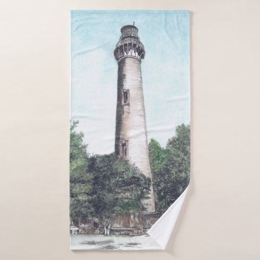 Currituck Island Lighthouse Mixed Media Bad Handdoek (Badhanddoek)