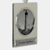 Currituck Lighthouse Verzilverd Banner Ornament (Rechts)