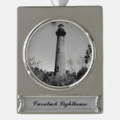 Currituck Lighthouse Verzilverd Banner Ornament (Voorkant)