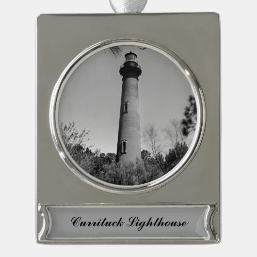 Currituck Lighthouse Verzilverd Banner Ornament (Voorkant)