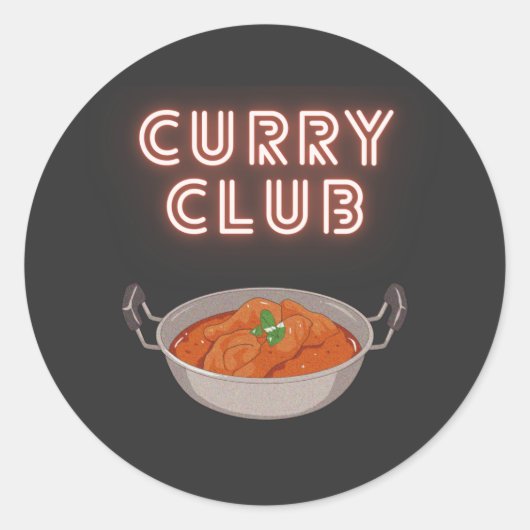 Curry Club Ronde Sticker (Voorkant)