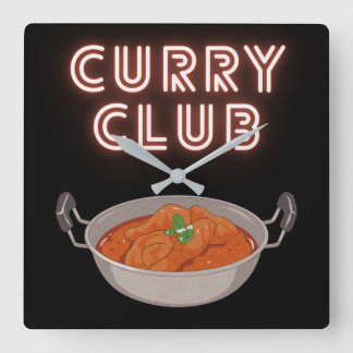 Curry Club Vierkante Klok