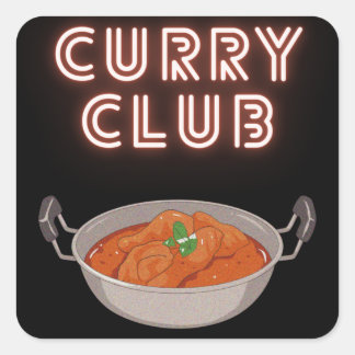 Curry Club Vierkante Sticker