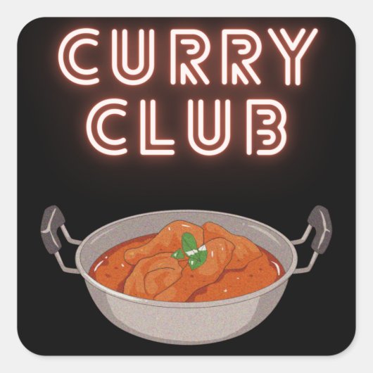 Curry Club Vierkante Sticker (Voorkant)