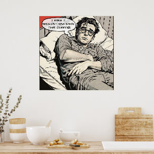 Curry Eating 1950's Comic Poster