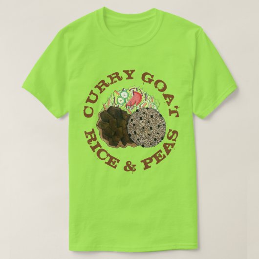 Curry Goat Rice and Peas Jamaican Caribbean Food T-shirt (Design voorkant)