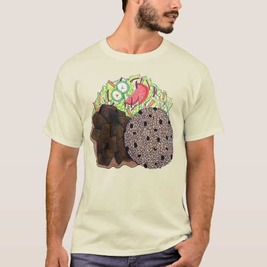 Curry Goat Rice and Peas Jamaican Caribbean Food T-shirt (Voorkant)