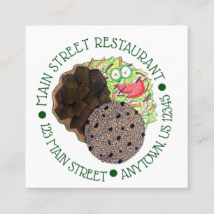 Curry Goat Rice and Peas Jamaican Food Restaurant Vierkante Visitekaartje