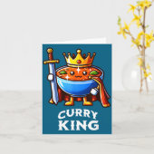 Curry King Funny Quote Curry Indian Food Lover  Kaart (Gele Bloem)