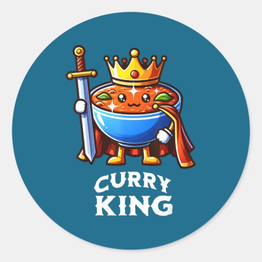 Curry King Funny Quote Curry Indian Food Lover  Ronde Sticker (Voorkant)