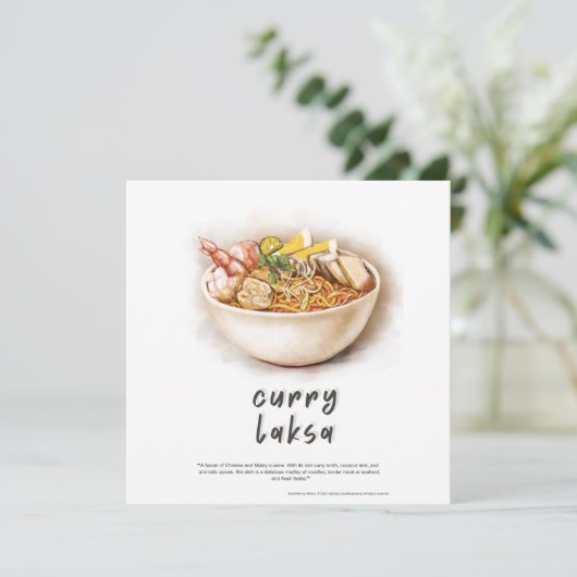 Curry Laksa Maleisië Briefkaart (Staand voorkant)