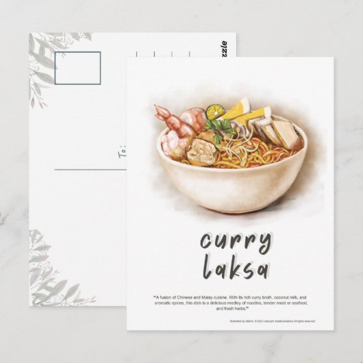 Curry Laksa Maleisië Briefkaart (Voorkant / Achterkant)
