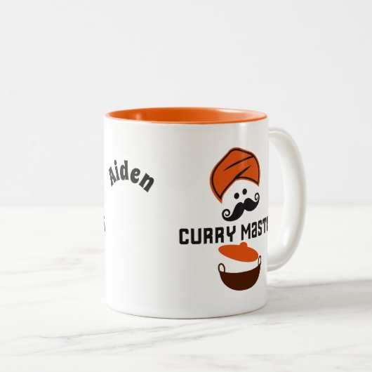 Curry Master King van de Keuken Koken Tweekleurige Koffiemok (Voorkant rechts)