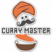 Curry Master, Liefde Koken, Spicy Hot Food Sticker (Voorkant)