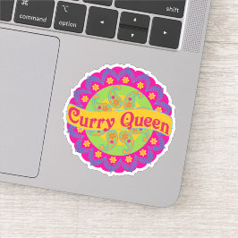 Curry Queen Indisch Patroon, Spicy Food, Chef Sticker