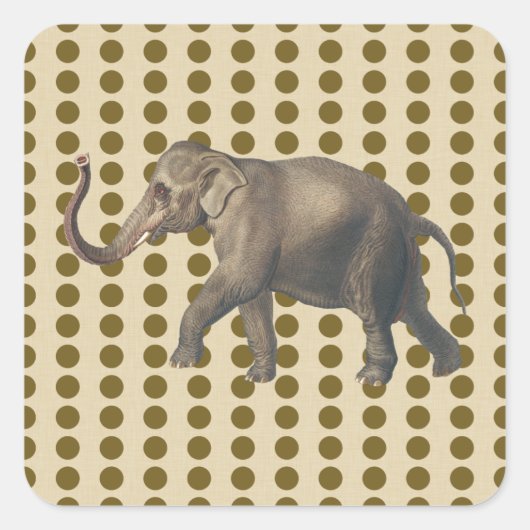 Curry Spice Moods Stippen met olifant Vierkante Sticker (Voorkant)