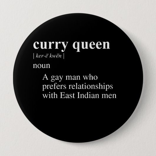 CURRYKONINGIN DEFINITIE RONDE BUTTON 4,0 CM (Voorkant)