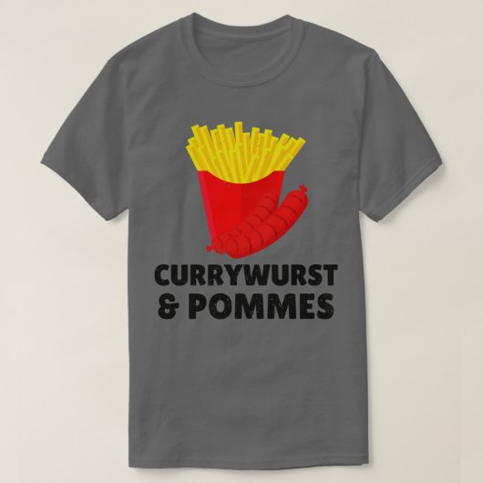 Currywurst Pommes Bratwurst Fastfood T-shirt (Design voorkant)