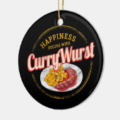 Currywurst Retro Worst Antieke Franse Frites Keramisch Ornament (Links)