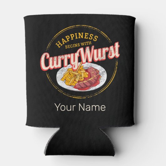 Currywurst Retro worst frietjes Blikjeskoeler (Achterkant)