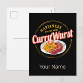 Currywurst Retro worst frietjes Feestdagenkaart (Voorkant / Achterkant)