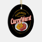 Currywurst Retro worst  frietjes Keramisch Ornament (Rechts)