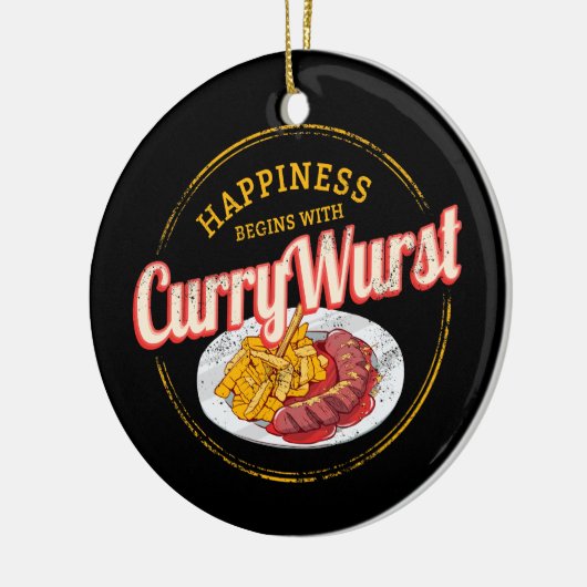 Currywurst Retro worst frietjes Keramisch Ornament (Links)