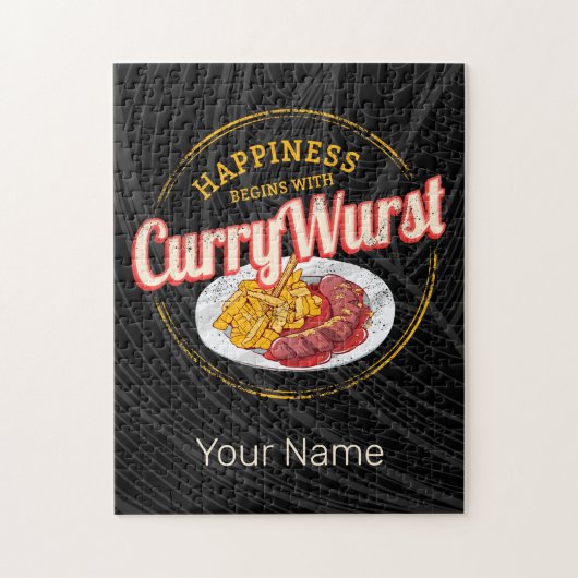Currywurst Retro worst frietjes Legpuzzel (Verticaal)