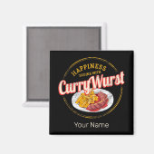 Currywurst Retro worst  frietjes Magneet (Voorkant / Achterkant)