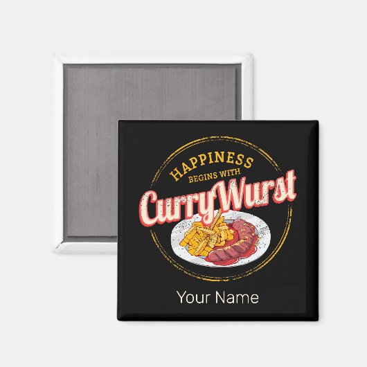 Currywurst Retro worst frietjes Magneet (Voorkant / Achterkant)