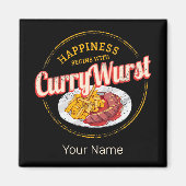 Currywurst Retro worst frietjes Magneet (Voorkant)