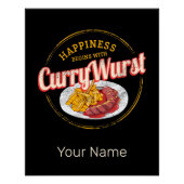 Currywurst Retro worst frietjes Perfect Poster (Voorkant)