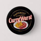 Currywurst Retro worst  frietjes Ronde Button 5,7 Cm (Voorkant)