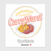 Currywurst Retro worst  frietjes Sticker (Vel)