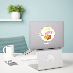 Currywurst Retro worst  frietjes Sticker