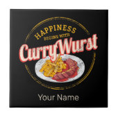 Currywurst Retro worst  frietjes Tegeltje (Voorkant)