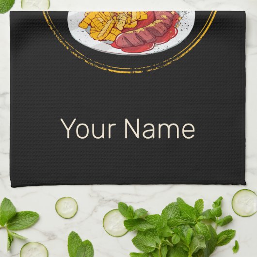 Currywurst Retro worst  frietjes Theedoek (Gevouwen)