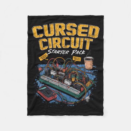 Cursed Circuit Starter Pack Funny Electronics Hall Fleece Deken (Voorkant)