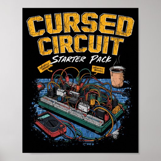 Cursed Circuit Starter Pack Funny Electronics Hall Poster (Voorkant)