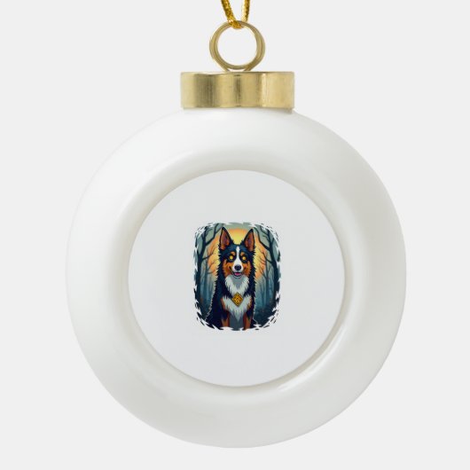 Cursed Collie Crawl Keramische Bal Ornament (Voorkant)