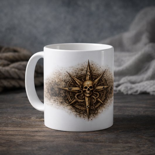 Cursed Compass Sigil Pirate Koffiemok