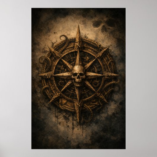 Cursed Compass Sigil Pirate Poster (Voorkant)