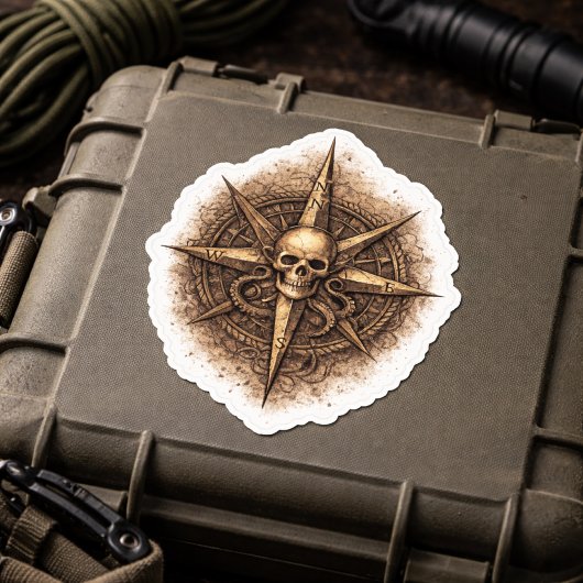 Cursed Compass Sigil Pirate Sticker