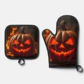Cursed Jack-O-Lantern Hellfire Oven Mitt Set (Voorkant)