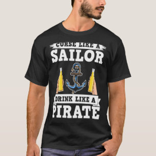 Curseus als een Drink van de redder als een piraat T-shirt