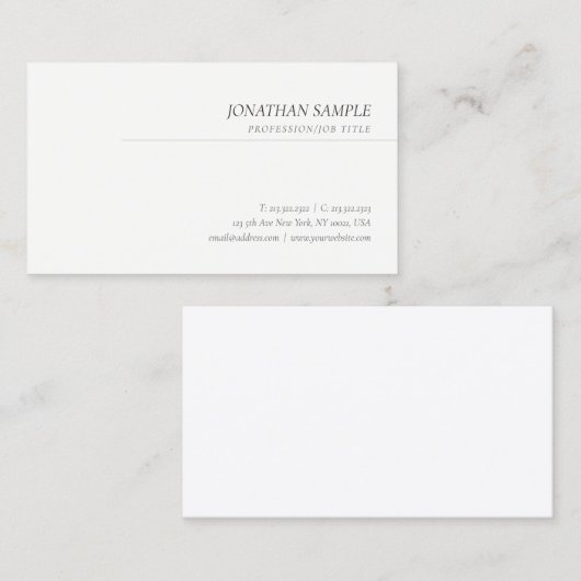 Cursief cursief cursief cursief, modern, eenvoudig visitekaartje (Voorkant / Achterkant)