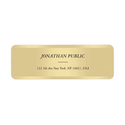 Cursief cursief cursief tekstlettertype Gold Sjabl Etiket (Voorkant)