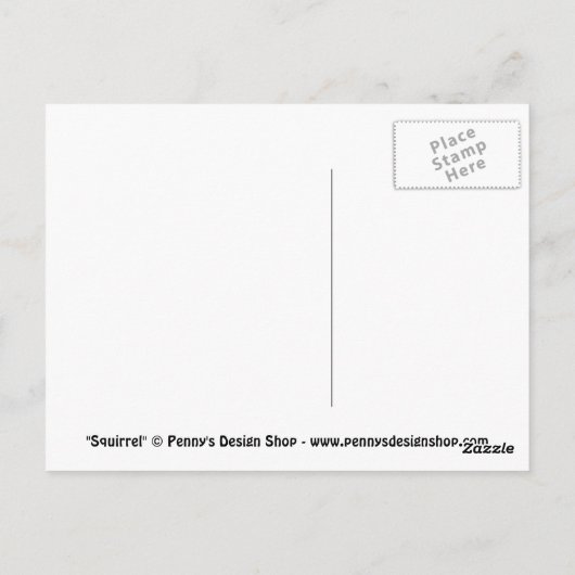 Cursief eekhoorndierlijk Briefkaart (Achterkant)