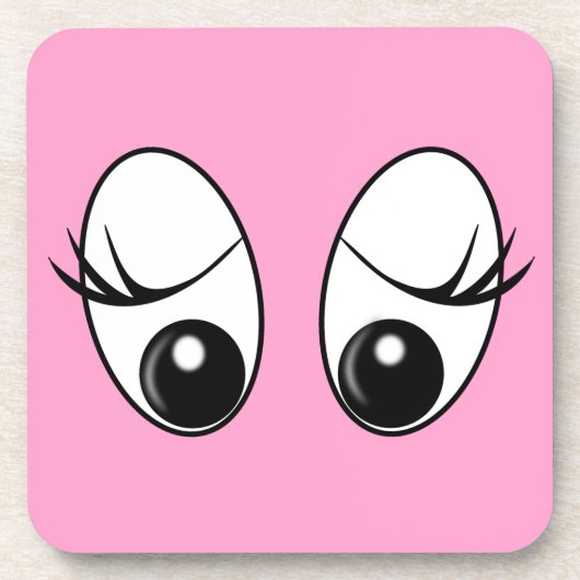 Cursief Eyes Custom Colors Onderzetter - Roze (Voorkant)